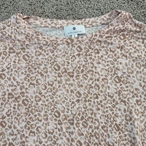 Socialite Pink Leopard Print Crewneck Top
